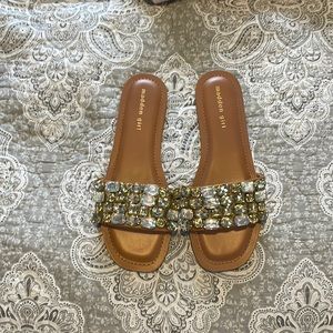 Madden Girl bling rhinestone slide sandals